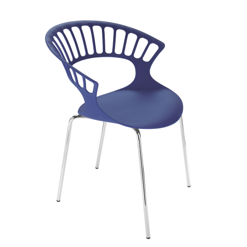 Papatya Tiara Sessel magenta, Chrombasis