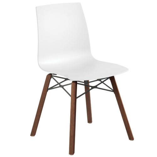 Papatya X-Treme S Wox Pro Iroko-Stuhl, mattweiß, Beine aus Iroko-Holz