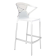 Papatya Ego-K Barhocker weißer Stuhlsitz, Oberteil transparent