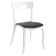 Stuhl mit Sitzkissen Hera-S weiß, weißes Oberteil schwarzes Gewebe