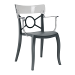 Papatya Opera-K Sessel Stuhlsitz anthrazitgrau, Oberteil transparent grau Papatya Opera-K Sessel Stuhlsitz anthrazitgrau, Oberteil transparent grau