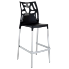 Papatya Ego-Rock Barhocker schwarzer Stuhlsitz, Oberteil Schwarz 