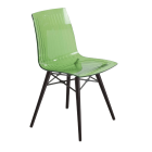 Papatya X-Treme S Stuhl Wox transparent grün, Sesselbeine lackierte Wenge