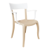 Papatya Hera-K Sessel hellbeige Stuhlsitz, Oberteil weiß 