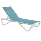 Papatya Wave Sonnenliege weiß 01, Material türkisblau 5347