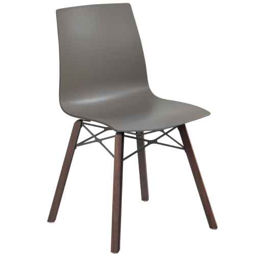 Stuhl Papatya X-Treme S Wox Pro Iroko grau-braun matt, Beine aus Iroko-Holz