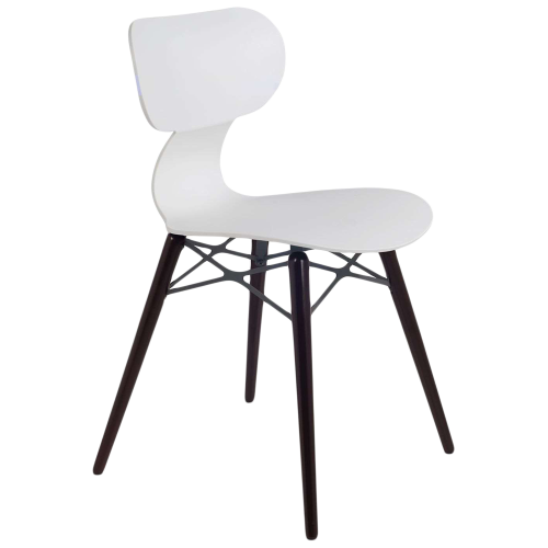 Stuhl Papatya Yugo-S Wox weiß , Sesselbeine lackierte Wenge