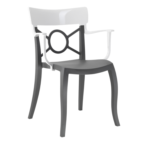 Papatya Opera-K Sessel Stuhlsitz anthrazitgrau, Oberteil weiß 
