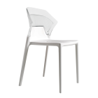 Papatya Ego-S Stuhl weißer Stuhlsitz, Oberteil transparent