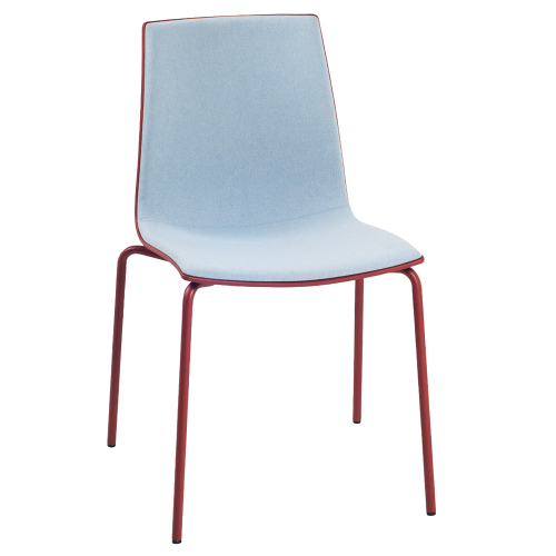 Stuhl mit weichem Kissen X-Treme S Pro Soft dunkelroter Stoff hellgrau, dunkelrote Metallbeine