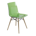 Papatya X-Treme S Stuhl Wox transparent grün, Sesselbeine lackiertes Buchenholz