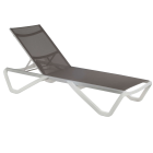 Papatya Wave Sonnenliege weiß 01, Material grau-braun 50070