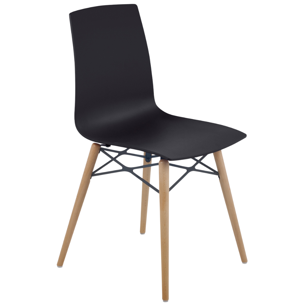 Stuhl Papatya X-Treme S Wox Pro schwarz, Beine aus Buchenholz