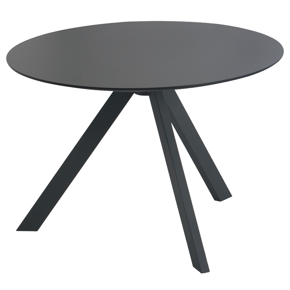 Tisch Papatya Tower 206 d59x50 schwarze Beine, schwarze Tischplatte 1049M