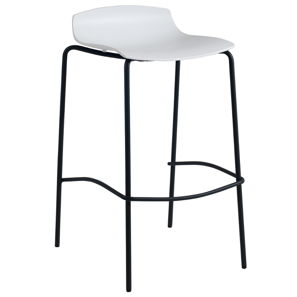 Barhocker Papatya X-Treme BSS Pro ist weiß, Beine sind schwarz