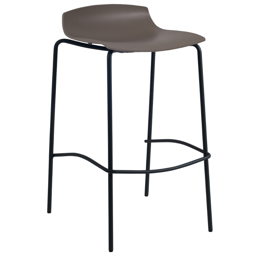 Barhocker Papatya X-Treme BSS Pro ist graubraun, Beine sind schwarz