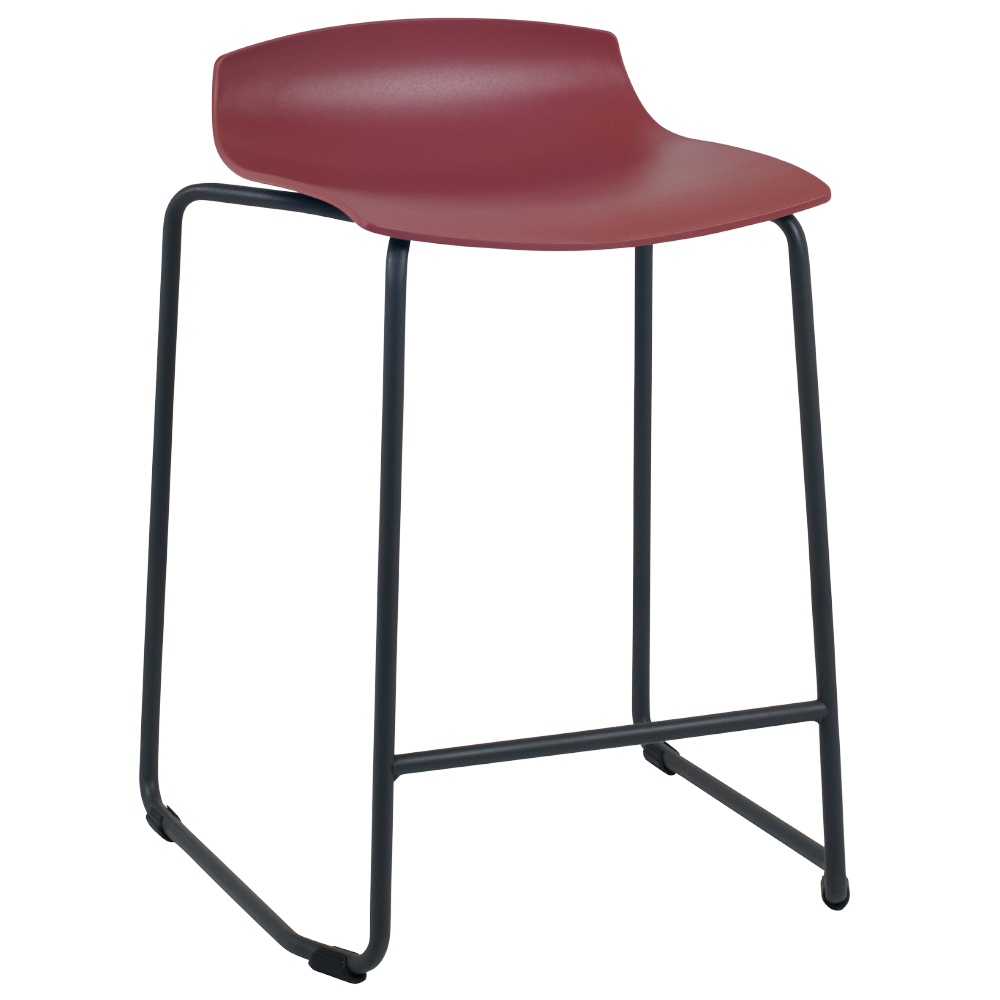 Barhocker Papatya X-Treme Sled Pro Backsteinrot, schwarze Beine