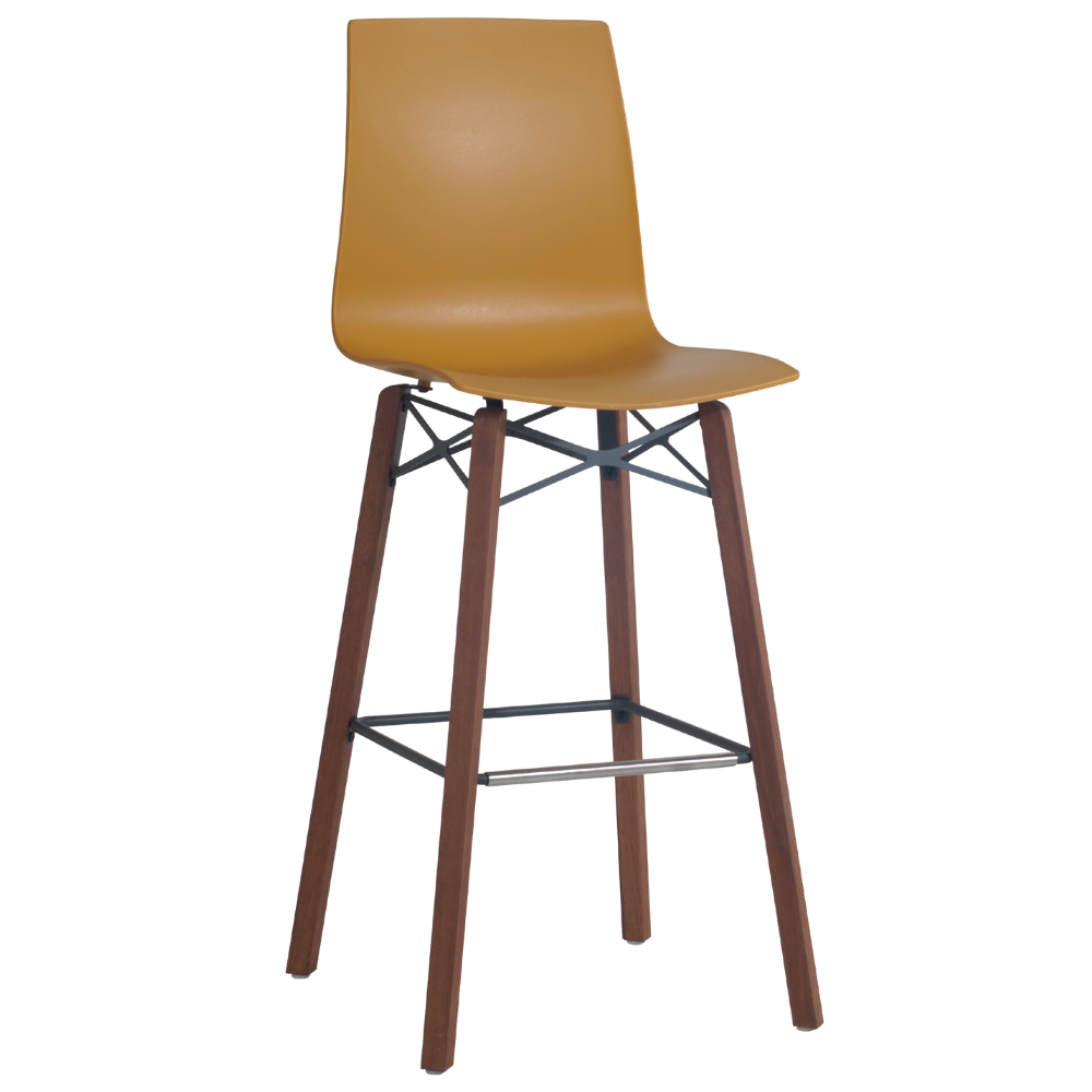 Barhocker Papatya X-Treme BSL Wox Pro Iroko gelb, Beine aus Irokoholz