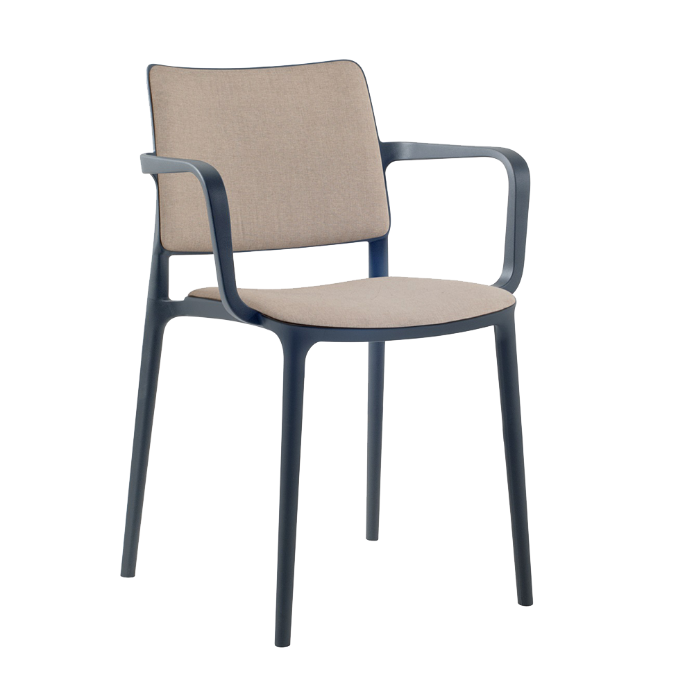 Sessel mit Sesselkissen und weicher Stuhllehne Joy-K anthrazitgrau, Era Gewebe CSE01