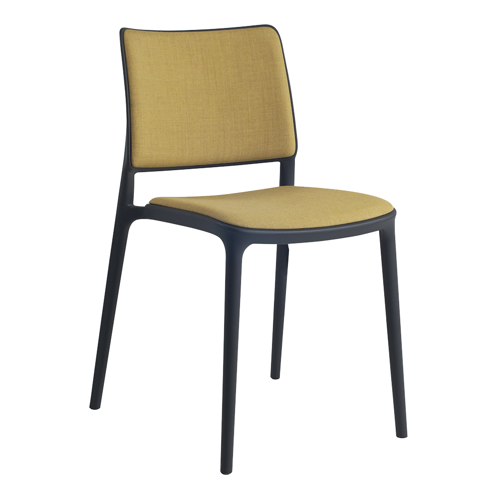 Stuhl mit Sitzkissen und weicher Stuhllehne Joy-S schwarz, Era Gewebe CSE32
