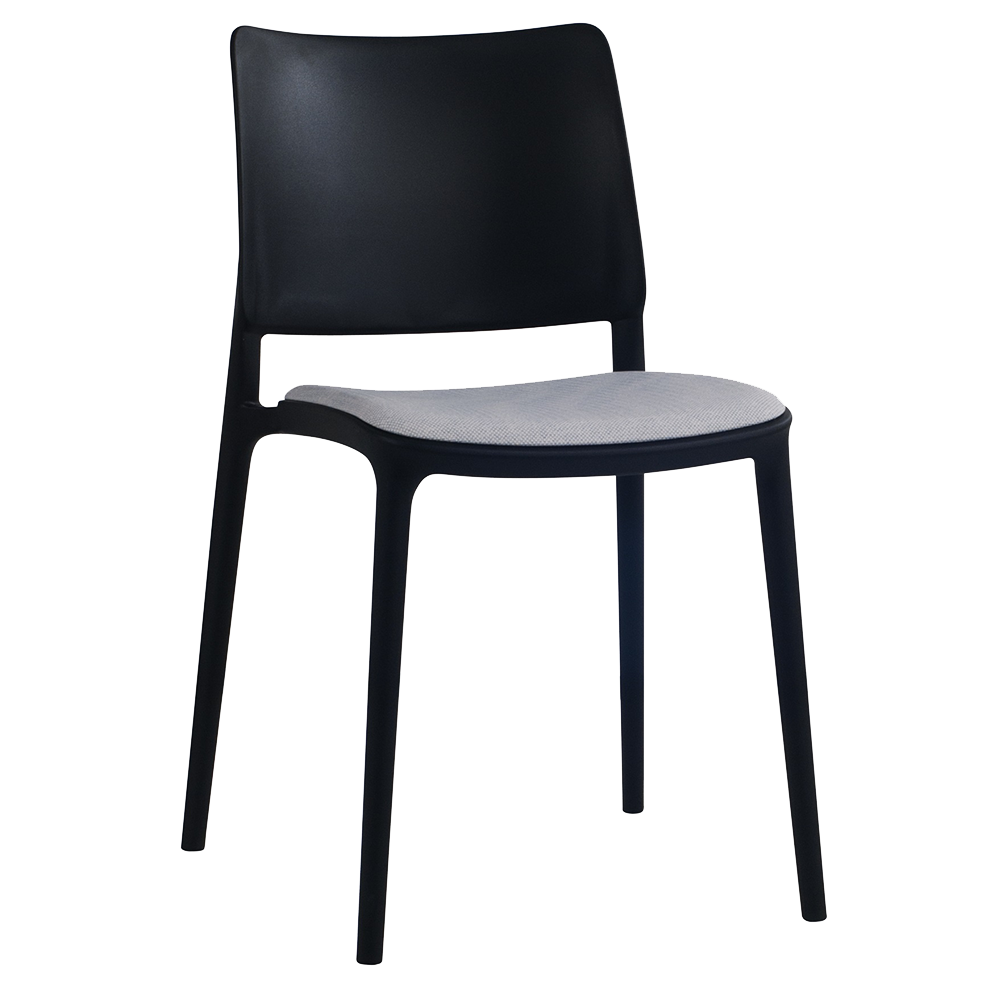 Stuhl mit Sitzkissen Joy-S schwarz Gewebe MAG-6022