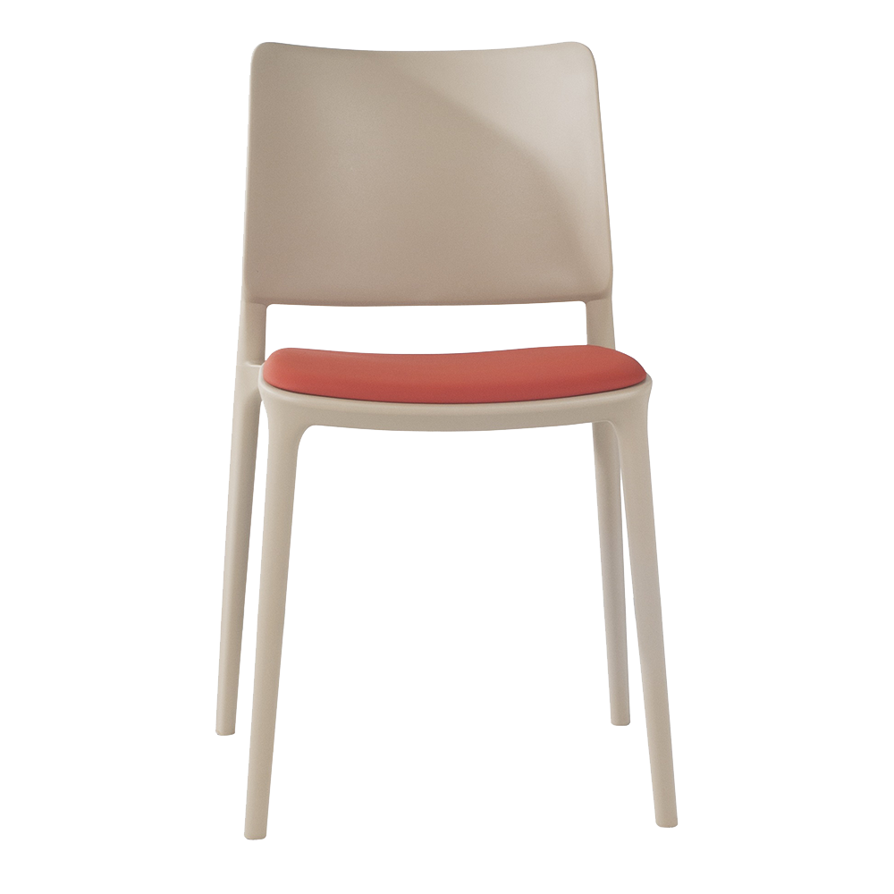 Stuhl mit Sitzkissen Joy-S beige Gewebe 00158 orange