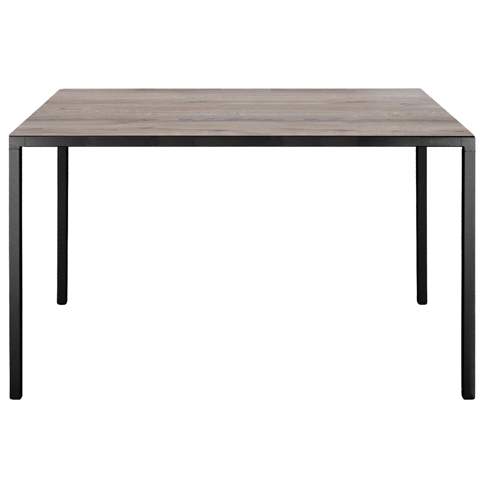 Tisch Papatya Slim 79x119x75 schwarz, HPL-Tischplatte in rustikaler Farbe