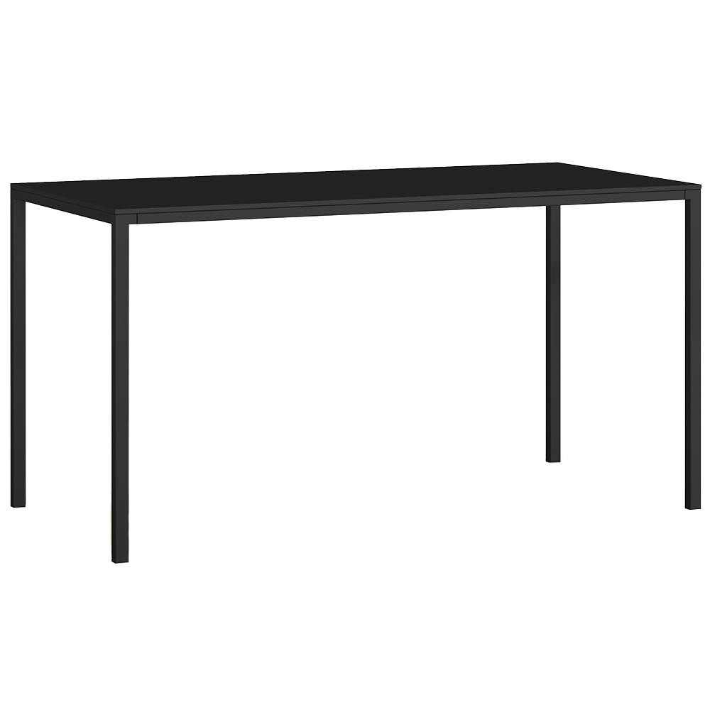 Tisch Papatya Slim 79x119x75 schwarz, HPL Tischplatte schwarz