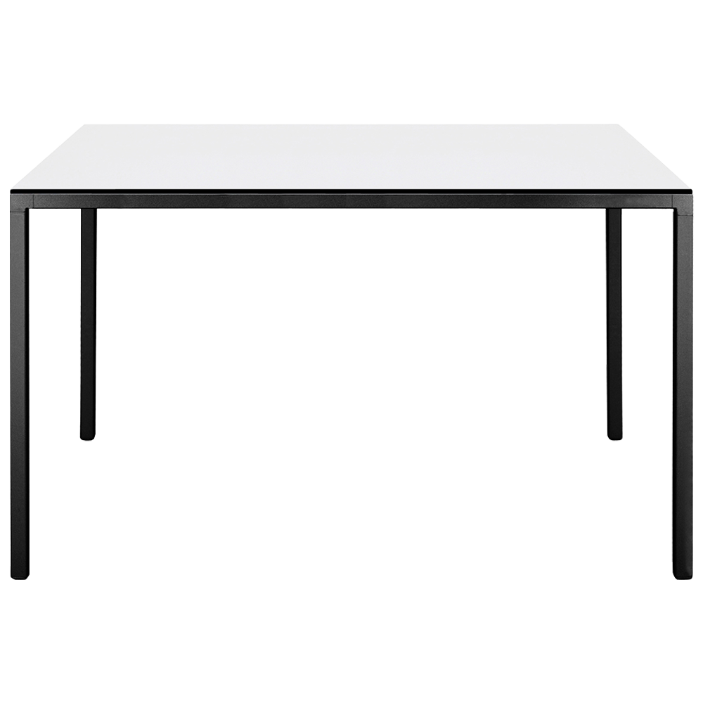 Tisch Papatya Slim 99x49x50 mattschwarz, Tischplatte weiß
