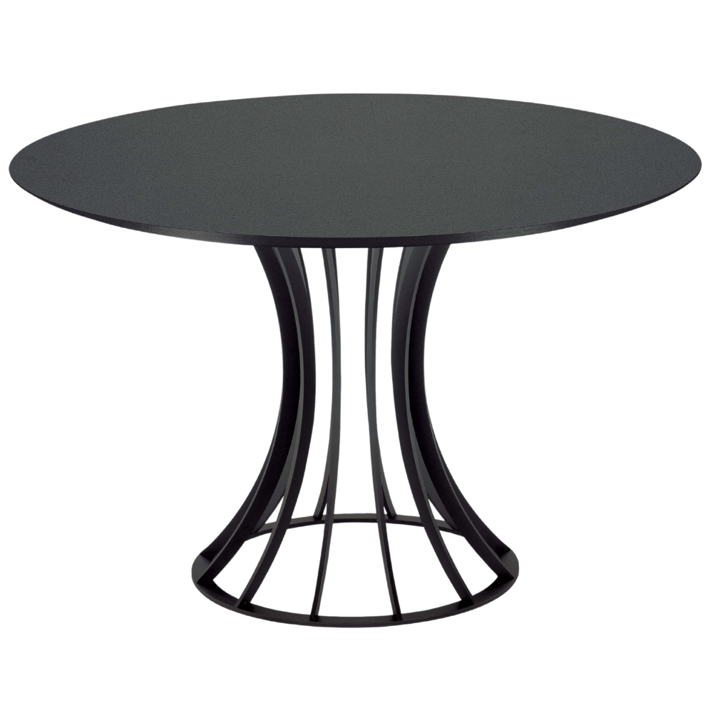 Tisch Papatya Onix Runder 120x120x75 cm schwarz, Tischplatte schwarz