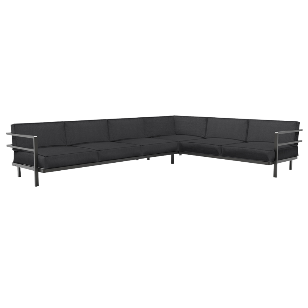 Sofa Papatya Loca LS 3+3 anthrazit, Stoff anthrazit