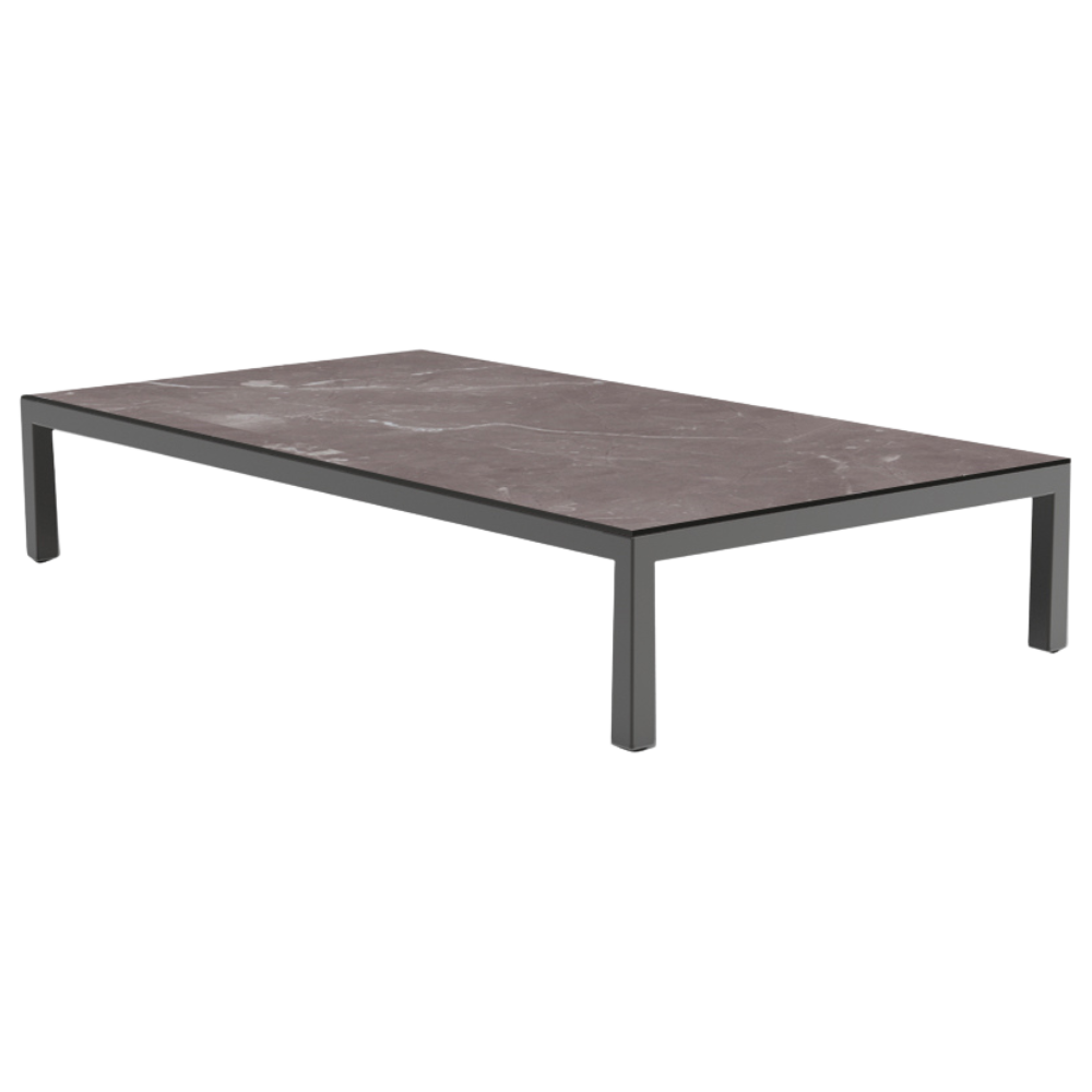 Papatya Slim Sofa Set Center Low Table 110x60x21 anthrazit, botanischer Tisch