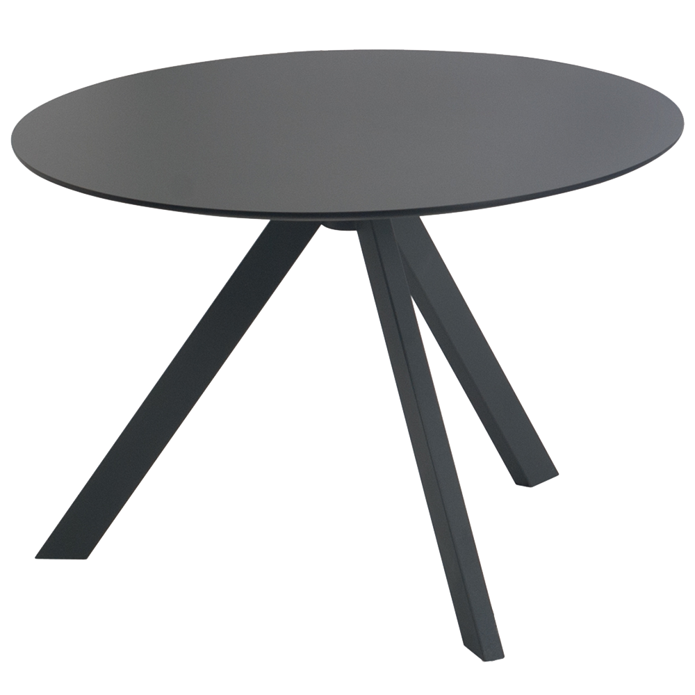 Tisch Papatya Tower 205 D59x40 schwarze Beine, schwarze Tischplatte 1049M