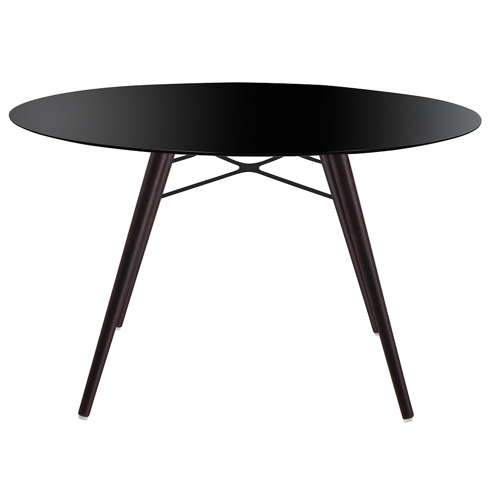 Tisch Papatya Wox D120x75 Gestell Buche Wenge Lack, Tischplatte schwarz 1049M