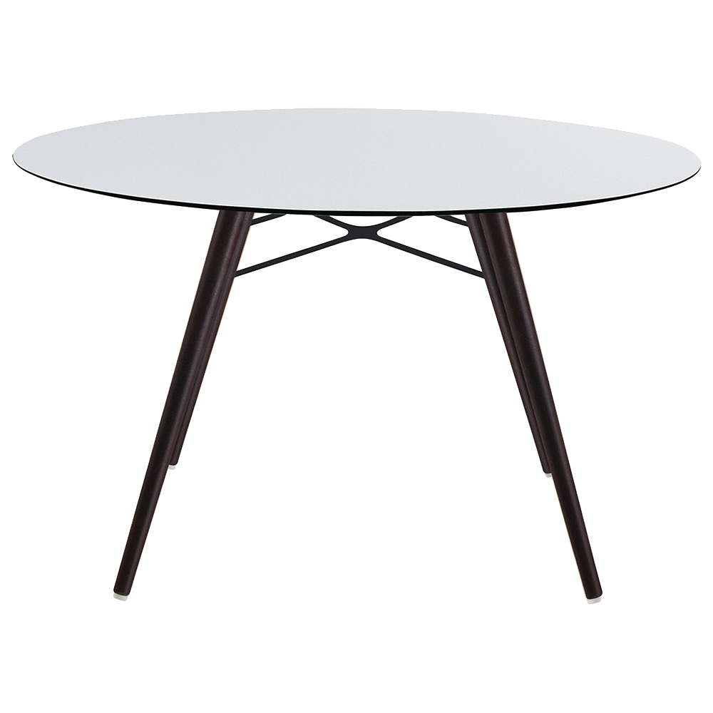 Tisch Papatya Wox D120x75 Fuß Buche Wenge Lack, Tischplatte weiß 1050M
