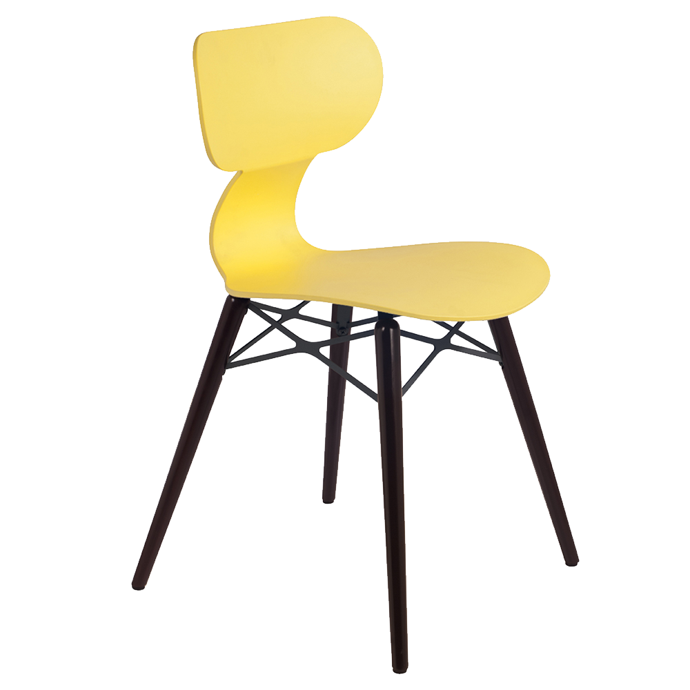 Stuhl Papatya Yugo-S Wox gelb, Beine Buche wenge lackiert