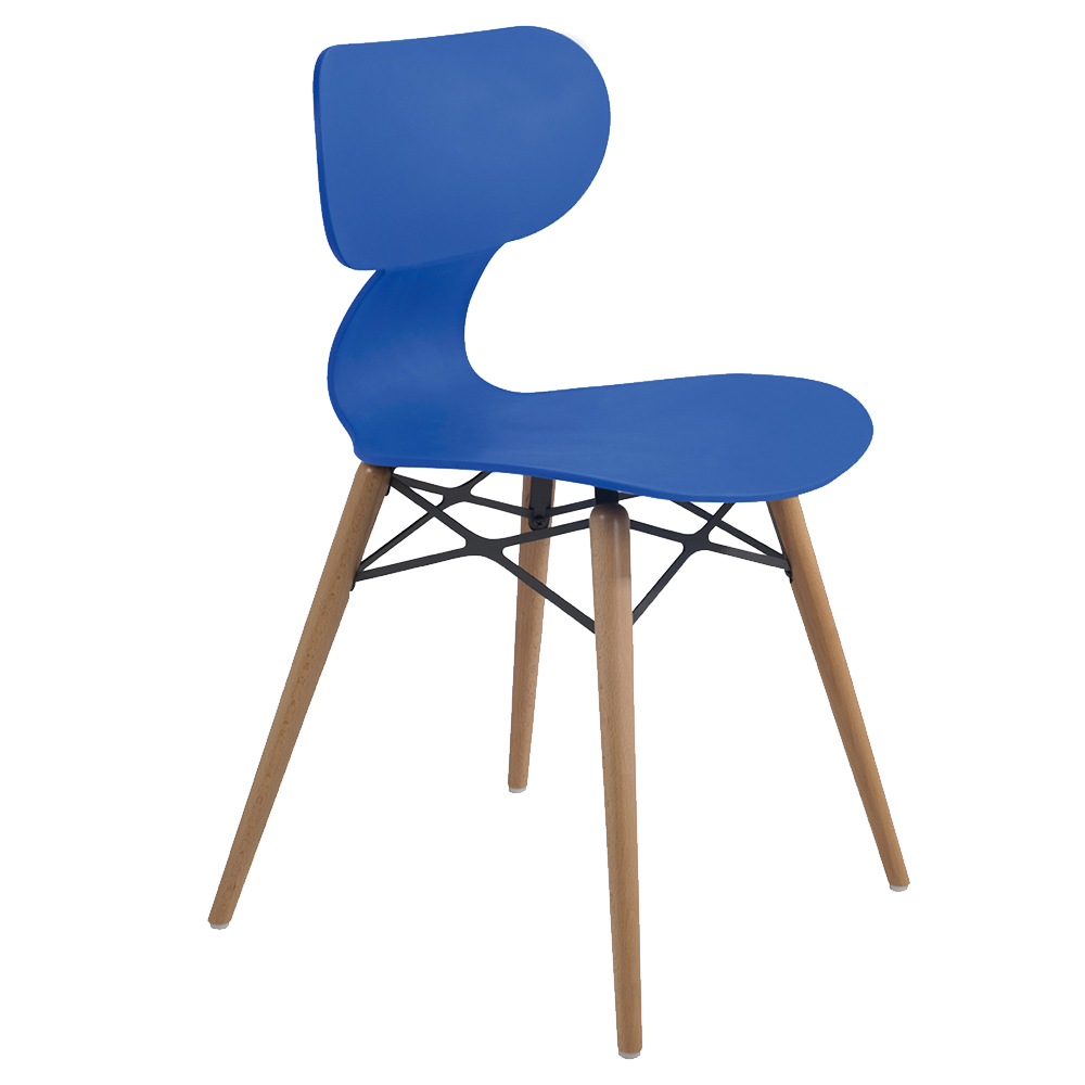 Stuhl Papatya Yugo-S Wox  blau, Beine Buche natur lackiert