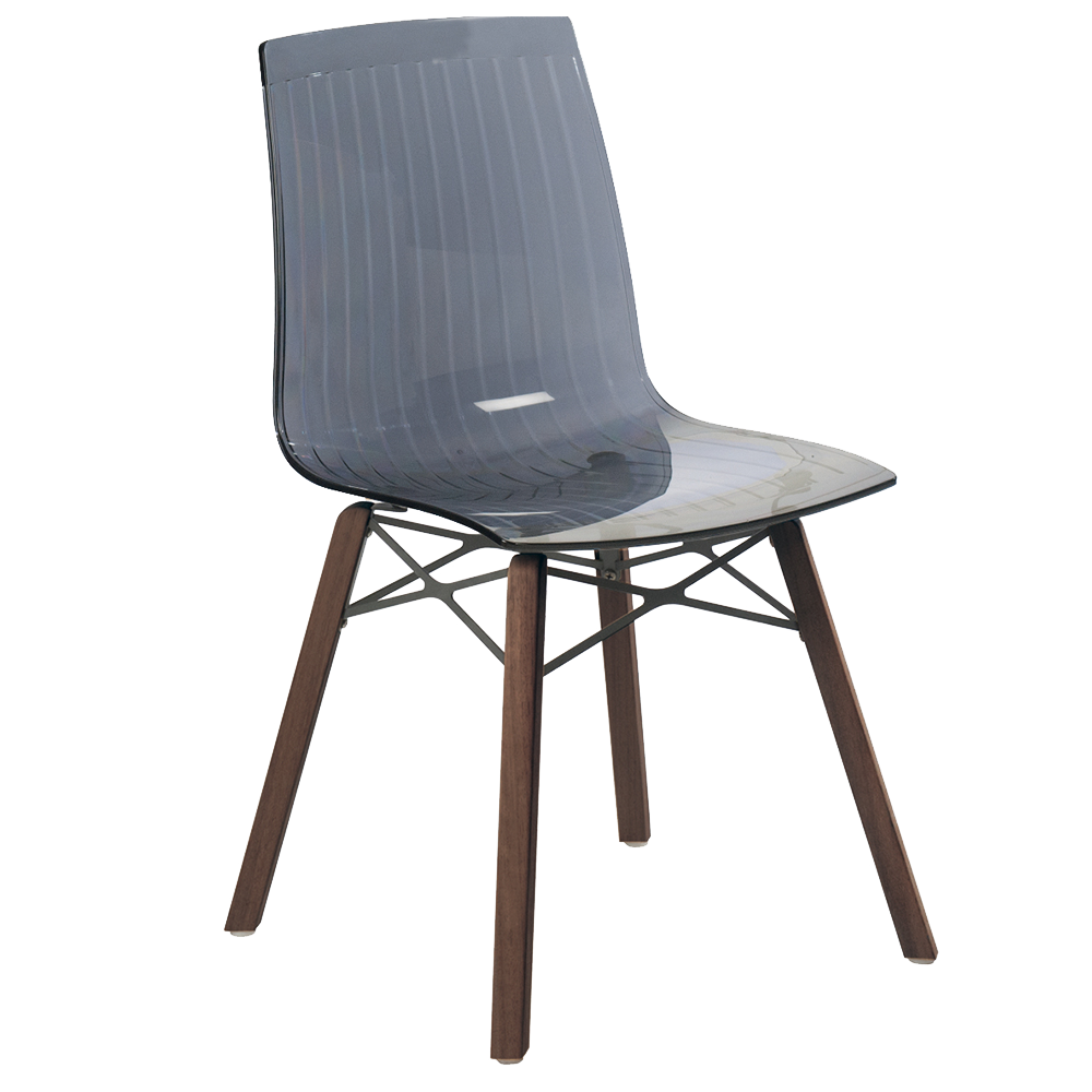 Stuhl Papatya X-Treme S Wox Iroko transparent-smoky, Beine Holz Iroko