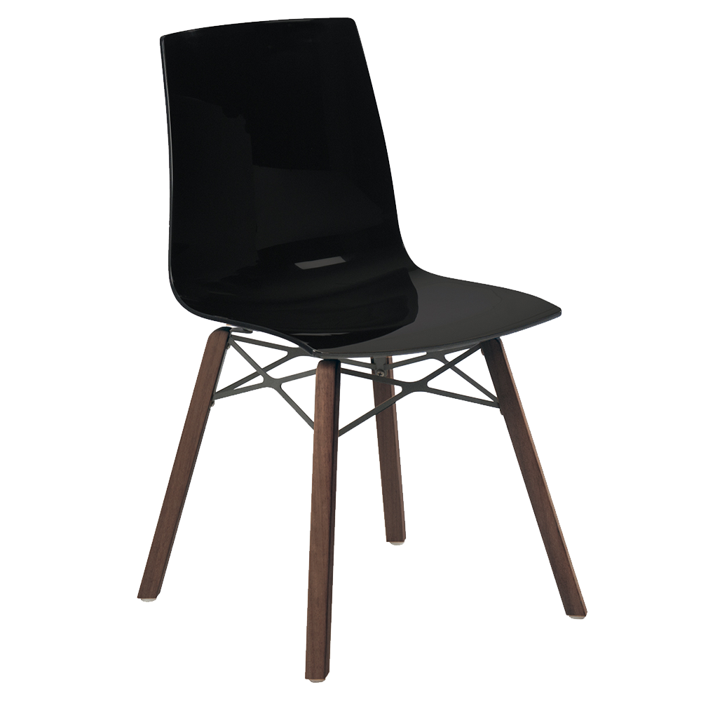 Stuhl Papatya X-Treme S Wox Iroko schwarz, Iroko-Holzbeine
