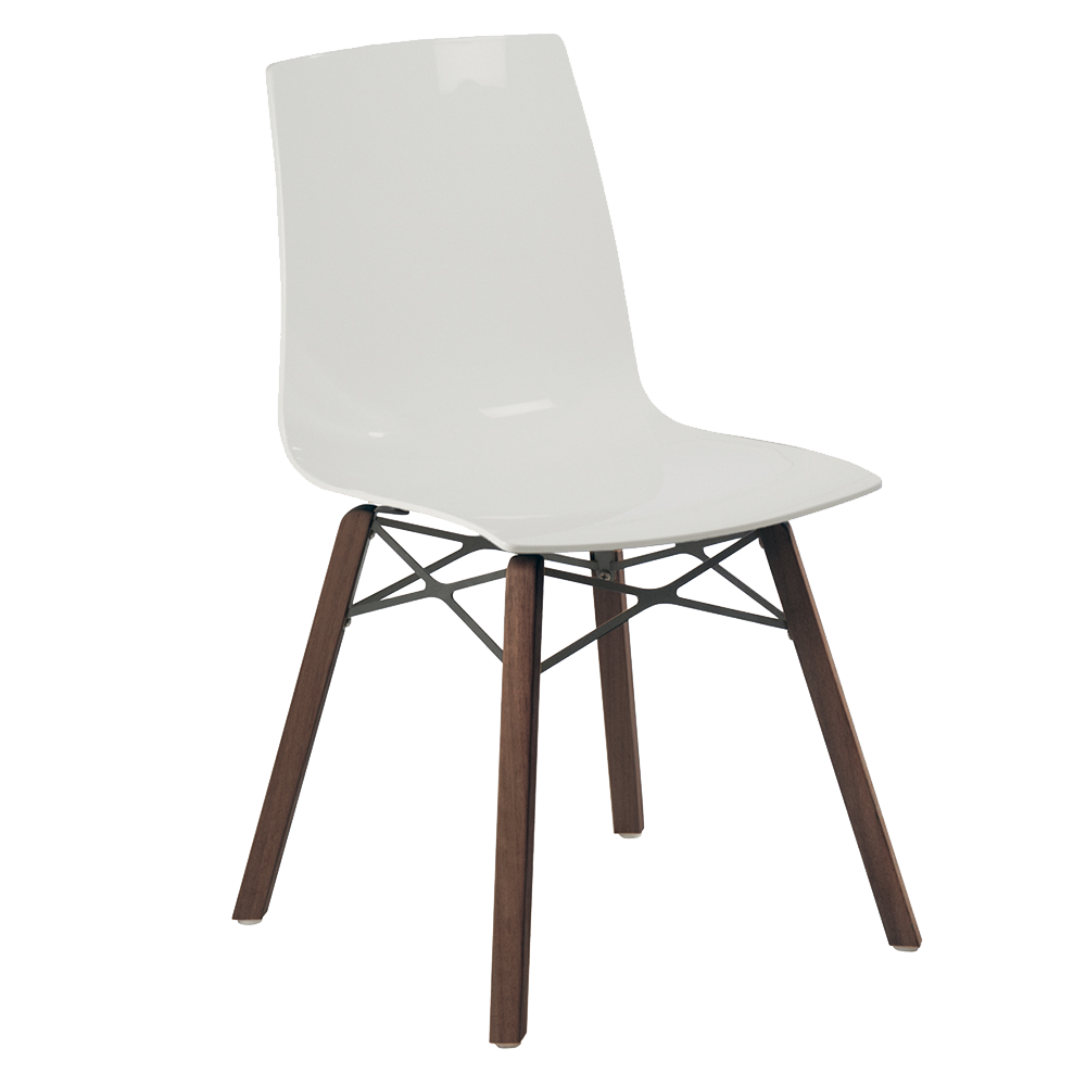 Stuhl Papatya X-Treme S Wox Iroko weiß, Iroko-Holzbeine