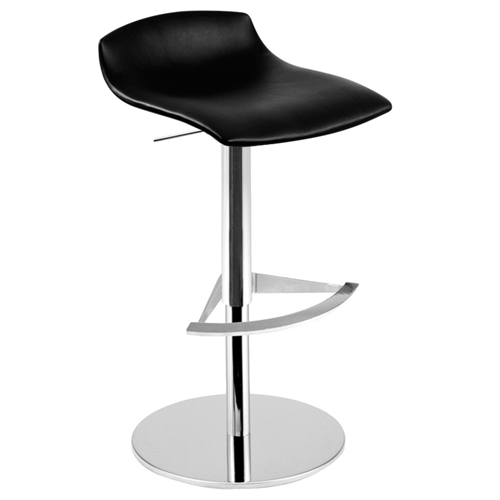 Barhocker Papatya X-Treme BD Platte Kunstleder schwarz, Chrombein höhenverstellbar