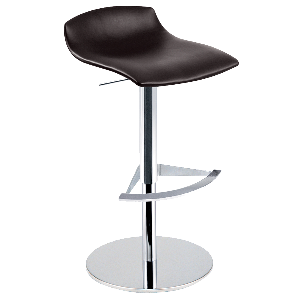 Barhocker Papatya X-Treme BD Platte dunkelbraunes Kunstleder, Chrombein höhenverstellbar