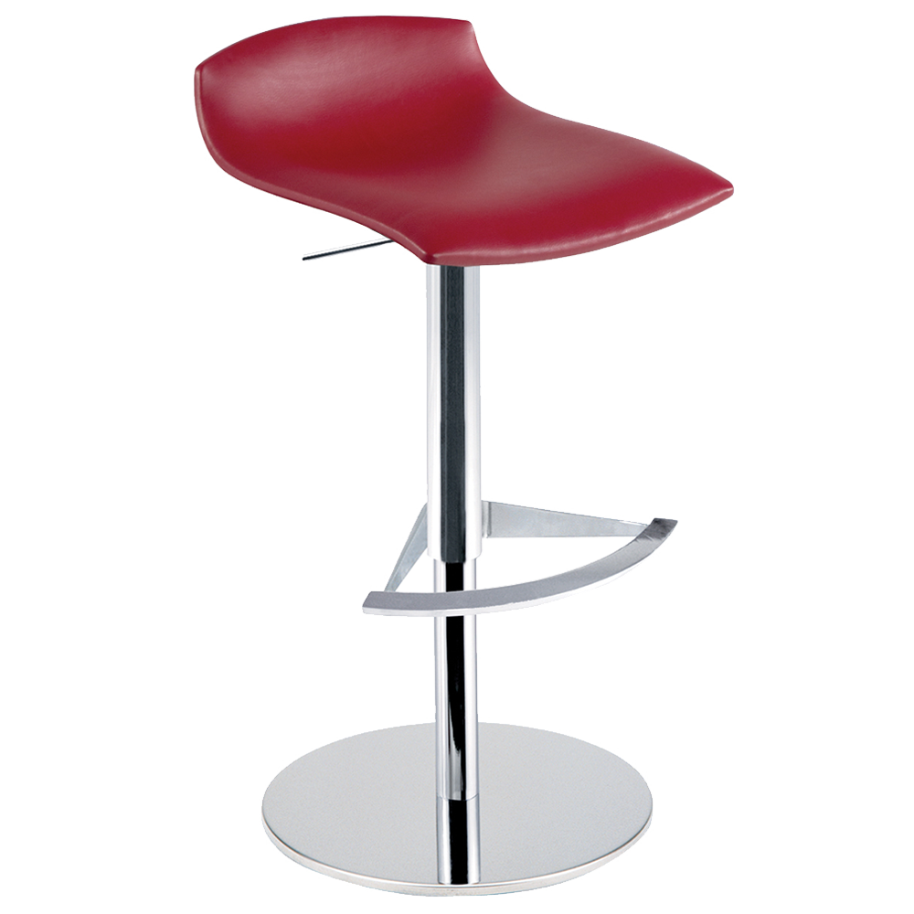 Barhocker Papatya X-Treme BD Platte dunkelrotes Kunstleder, Chrombein höhenverstellbar