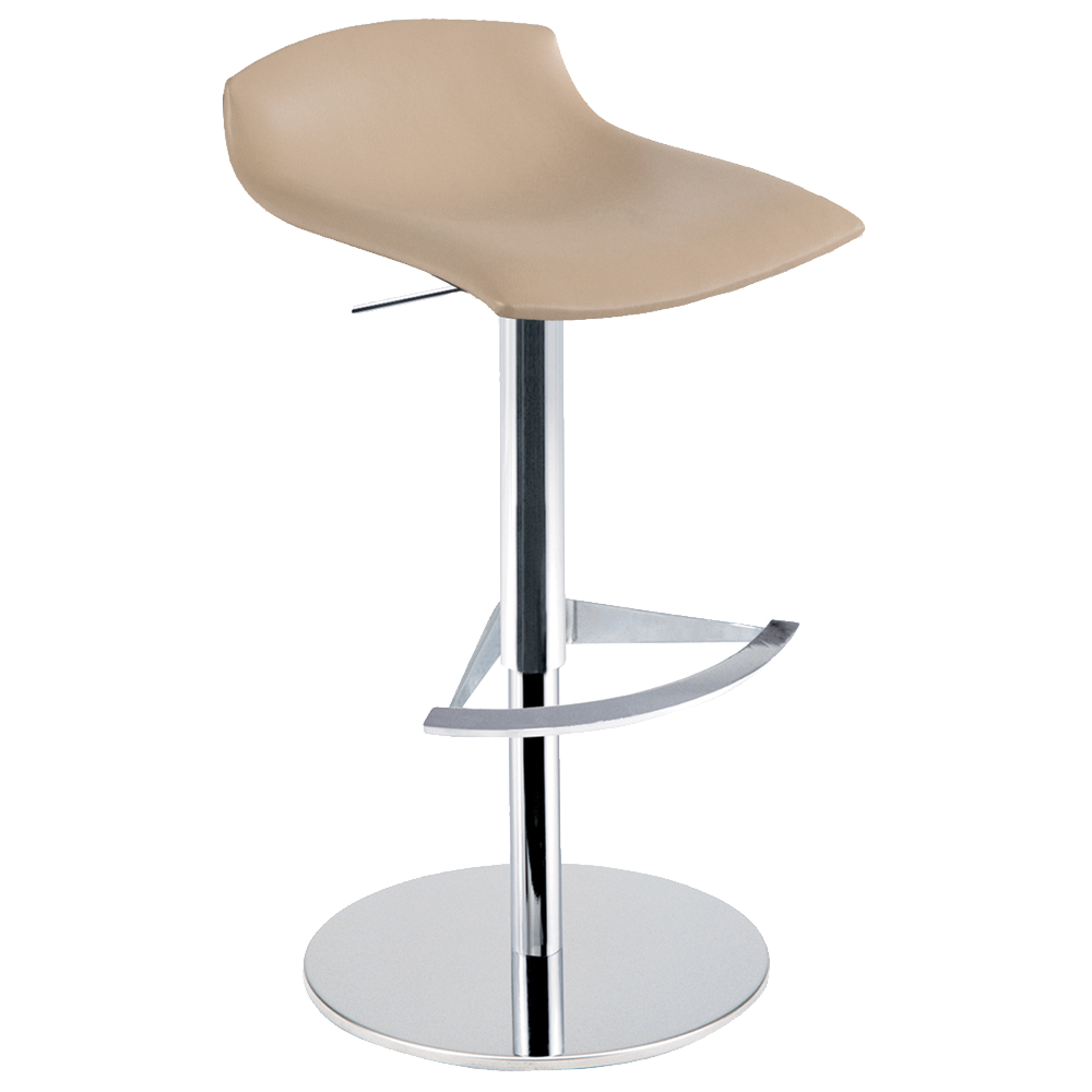 Barhocker Papatya X-Treme BD Platte Kunstleder beige, Chrombein höhenverstellbar