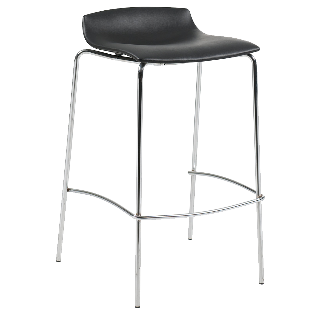 Barhocker Papatya X-Treme BSSD Platte aus schwarzem Kunstleder