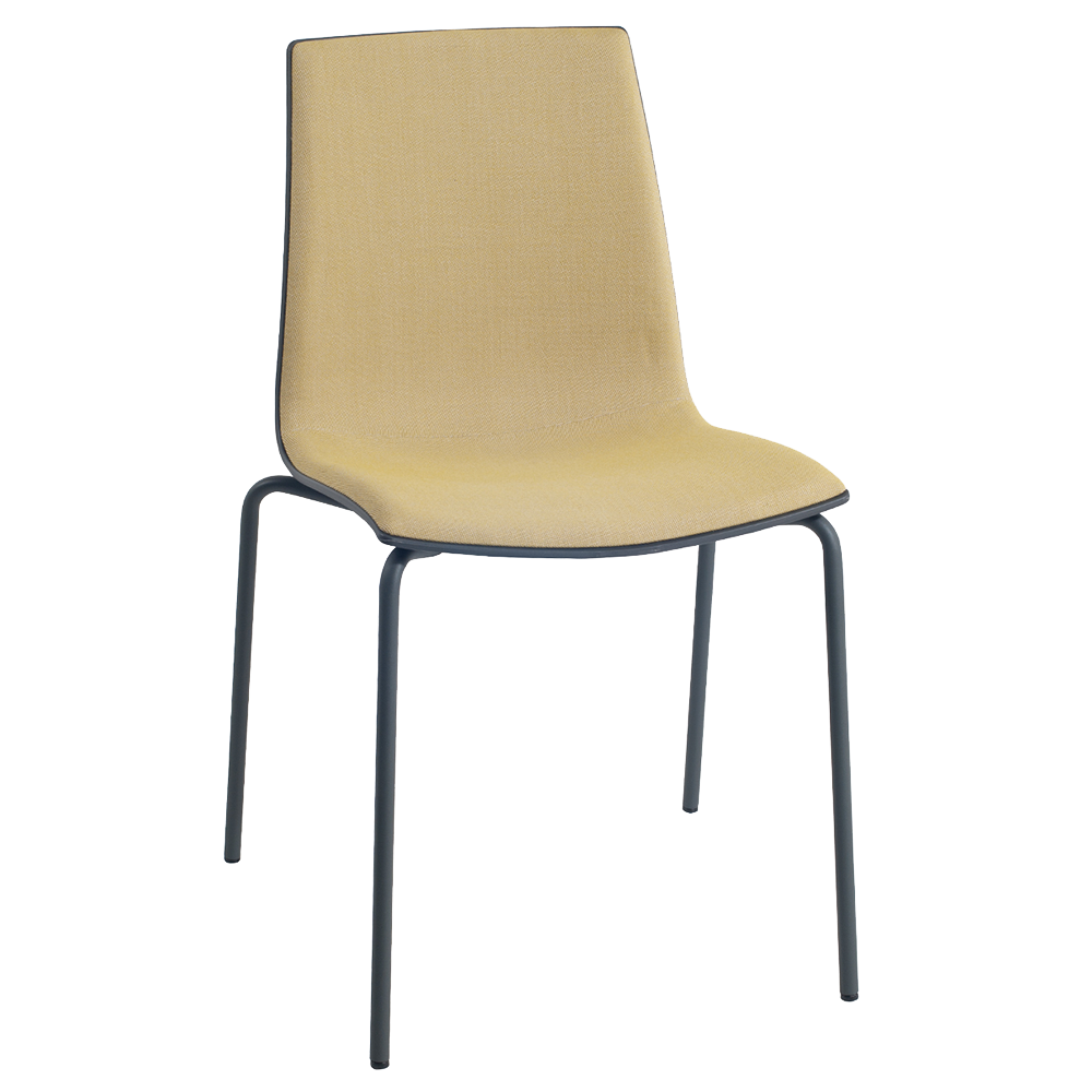 Stuhl mit weichem Kissen X-Treme S Pro Soft anthrazit Stoff gelb, Metallbeine anthrazit