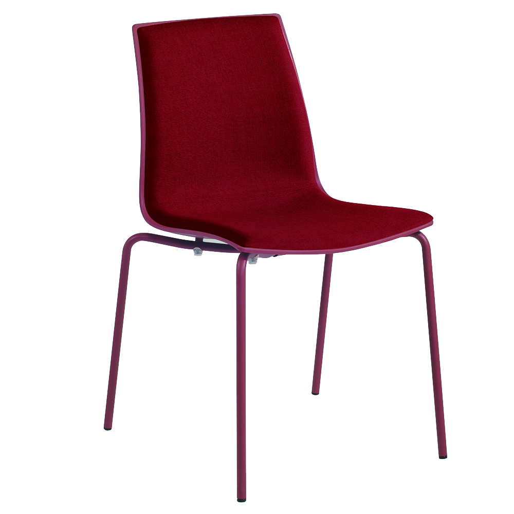 Stuhl mit weichem Kissen X-Treme S Pro Soft dunkelroter Stoff dunkelrot, Metallbeine dunkelrot