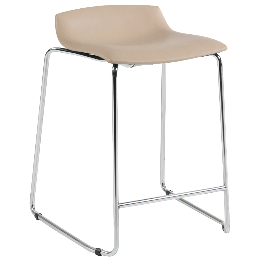 Barhocker Papatya X-Treme Sled BD beige Kunstleder