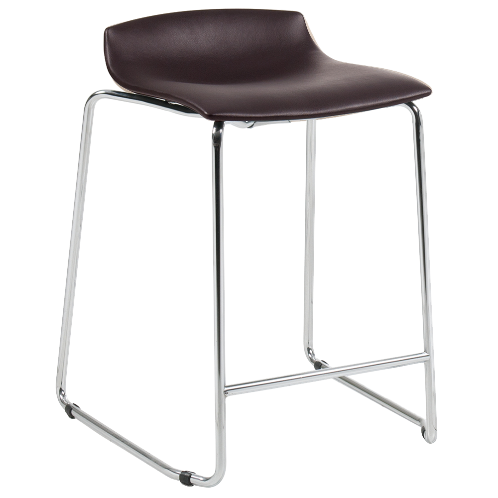 Barhocker Papatya X-Treme Sled BD dunkelbraunes Kunstleder