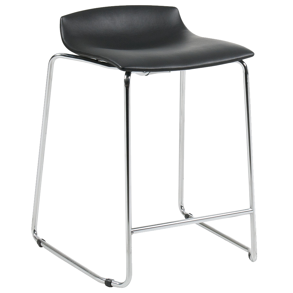 Barhocker Papatya X-Treme Sled BD schwarzes Kunstleder